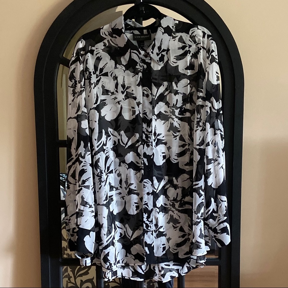 LANE BRYANT SHEER CHIFFON SHIRT - EUC!!!